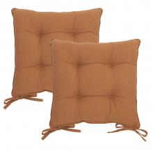 Yard Slub Cotton Pack of 2 Seat Pads Toffee