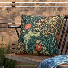 The Original Morris & Co Seaweed Outdoor Cushion Indigo