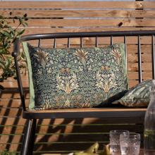 The Original Morris & Co Snakeshead Outdoor Cushion Indigo / Leaf Green
