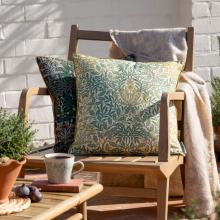 The Original Morris & Co Acorn Outdoor Cushion Sage / Sunflower