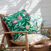 The Original Morris & Co Fruits Outdoor Cushion Forest Green / Lemon