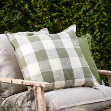 Yard Chesil Check Outdoor Filled Cushion Moss
