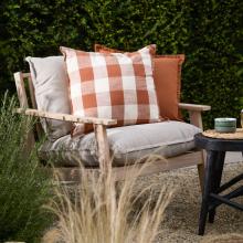 Yard Chesil Check Outdoor Filled Cushion Pecan