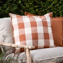 Yard Chesil Check Outdoor Filled Cushion Pecan