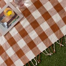Yard Chesil Check Outdoor Throw Pecan