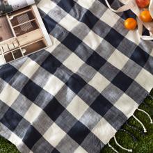 Yard Chesil Check Outdoor Throw Navy