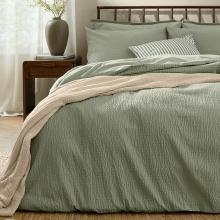 Yard Hebden Relaxed Seersucker Duvet Set Bay Green