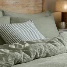 Yard Hebden Relaxed Waffle Pillowcase Pair Bay Green