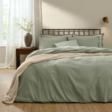 Yard Hebden Relaxed Seersucker Pillowcase Pair Bay Green