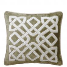 Yves Delorme Entrelac Kaki Cushion Cover