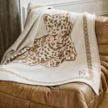 Yves Delorme Leopard Throw Camel