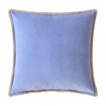 Bluebellgray Blanket Stitch Velvet Cushion Thistle Blue