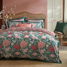 William Morris At Home Cray Forest Green / Cranberry