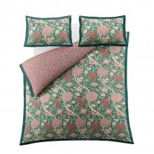 William Morris At Home Cray Forest Green / Cranberry