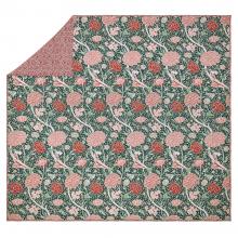 William Morris At Home Cray Quilted Bedspread Forest Green - Cranberry
