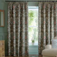 William Morris At Home Spring Thicket Lined Pencil Pleated Curtains