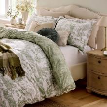 Laura Ashley Braysmith Toile Duvet Cover Set Olive Green