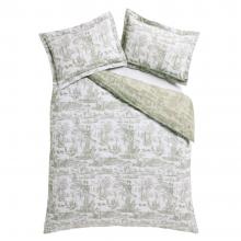 Laura Ashley Braysmith Toile Duvet Cover Set Olive Green
