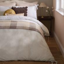 Laura Ashley Cornish Stripe Duvet Set Natural