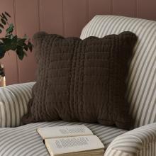 Laura Ashley Brady Scalloped Cushion Chocolate