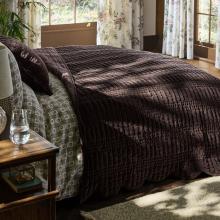 Laura Ashley Brady Scalloped Cushion Chocolate