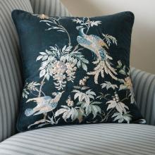 Laura Ashley Attleton Cushion Midnight Seaspray