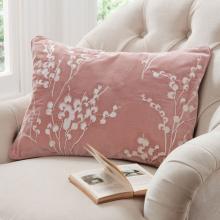 Laura Ashley Pussy Willow Embroidered Cushion Old Rose