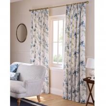 Laura Ashley Gosford Lined Eyelet Curtains Heritage Blue