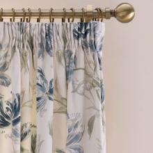 Laura Ashley Gosford Lined Eyelet Curtains Heritage Blue