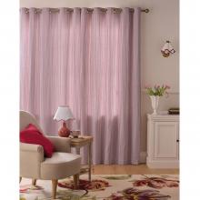 Laura Ashley Cornish Chenille Stripe Lined Eyelet Curtains Heritage Red