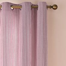 Laura Ashley Cornish Chenille Stripe Lined Eyelet Curtains Heritage Red