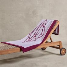 Ralph Lauren Home Blair Beach Towel White / Merlot