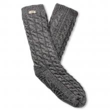 UGG W Elowyn Cable Knit Socks Charcoal Heather Confetti