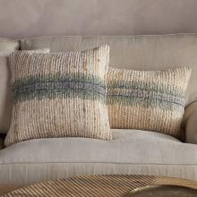 Nkuku Zairya Jute & Cotton Cushion Cover - Sea Foam