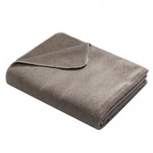David Fussenegger Savona Velour Blanket Throw Smoke