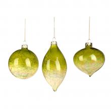 Goodwill Glass Grad Ball / Finial Ornament Green & Clear
