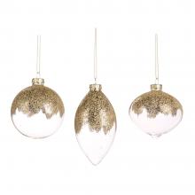 Goodwill Glass Gilt Top Ball / Finial Ornament Gold & Clear