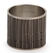 Chilewich Bamboo Wide Grey Flannel Napkin Rings