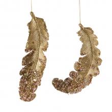 Goodwill Sequined Beaded Feather Ornament