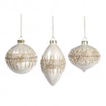 Goodwill Glass Bead Ring Ball / Fin. Ornament white