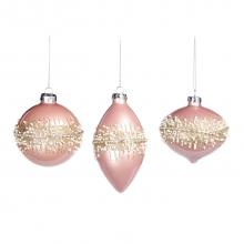 Goodwill Glass Bead Ring Ball / Fin. Ornament pink