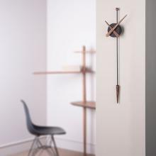 Nomon Punta Wall Clock Black with Walnut