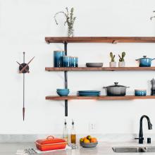 Nomon Punta Wall Clock Black with Walnut