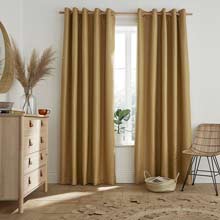 Ashley Wilde Design Flynn Ochre Blackout Lined Curtains