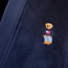 Ralph Lauren Home Flag Sweater Bear Kimono Robe Navy