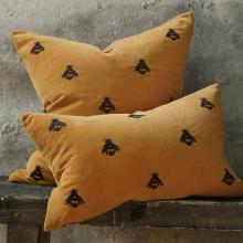 MM Linen Buzz Mustard Oblong Cushion