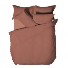Yard Waffle Red Clay Duvet Cover Set