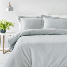 The Linen Yard Waffle Silver Duvet Cover Set