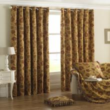 Paoletti Zurich Gold Eyelet Headed Curtains