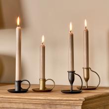 Nkuku Amri Iron Candlestick Antique Brass